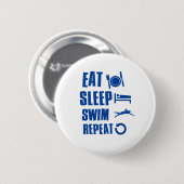 Essen Sie Schlaf Schwimmen Button (Vorne & Hinten)