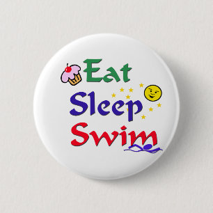 Essen Sie Schlaf-Schwimmen Button