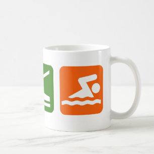 Essen Sie Schlaf-Schwimmen Kaffeetasse