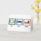 Essen Sie Schlaf-Schwimmen Karte (Gelbe Blume)