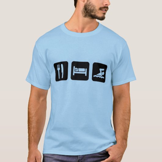 Essen Sie Schlaf-Schwimmen T-Shirt (Vorderseite)