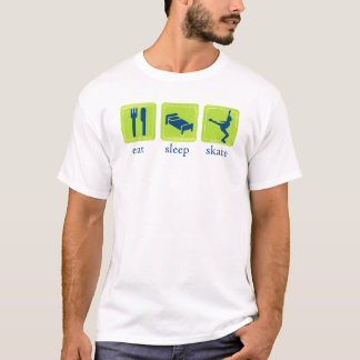 Essen Sie Schlaf-Skate-Eis-Skaten-T-Shirt T-Shirt