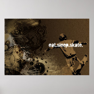 essen Sie. Schlaf. Skate. Plakat