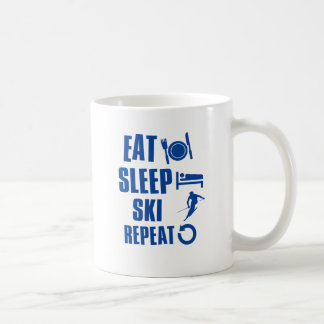 Essen Sie Schlaf Ski Kaffeetasse