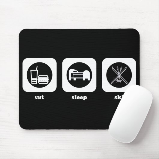 Essen Sie. Schlaf. Ski. Mousepad (Mit Mouse)