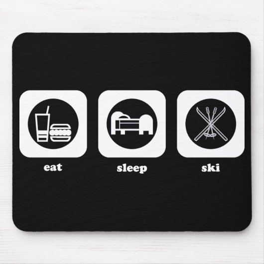Essen Sie. Schlaf. Ski. Mousepad (Vorne)
