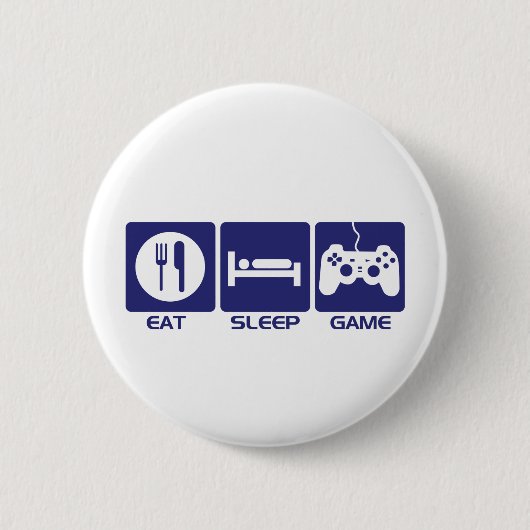 Essen Sie Schlaf-Spiel Button (Vorderseite)