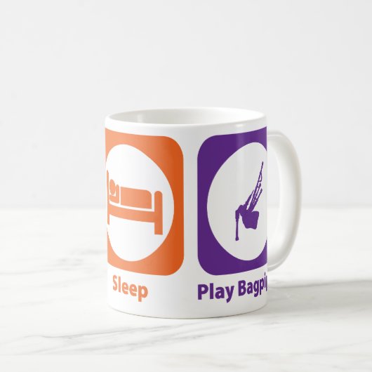 Essen Sie Schlaf-Spiel-Dudelsäcke Kaffeetasse (VorderseiteRechts)