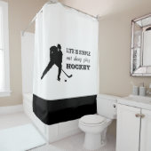 Essen Sie Schlaf-Spiel-Hockey-Schwarz-weißen Duschvorhang (Beispiel)