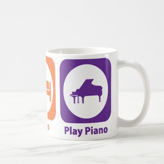 Essen Sie Schlaf-Spiel-Klavier Kaffeetasse (Rechts)