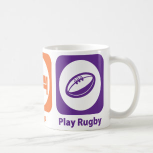 Essen Sie Schlaf-Spiel-Rugby Kaffeetasse