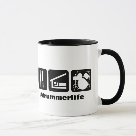 Essen Sie Schlaf-Spiel-Trommel-Ikonen Tasse (Rechts)
