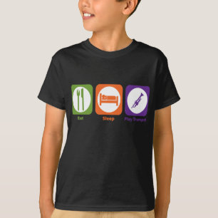 Essen Sie Schlaf-Spiel-Trompete T-Shirt