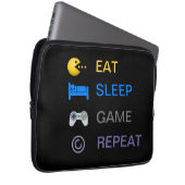 Essen Sie Schlaf-Spiel wiederholen lustige Text-Ga Laptopschutzhülle (Vorne Rechts)