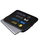Essen Sie Schlaf-Spiel wiederholen lustige Text-Ga Laptopschutzhülle (Vorne Knopf)