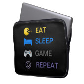 Essen Sie Schlaf-Spiel wiederholen lustige Text-Ga Laptopschutzhülle (Vorderseite Links)