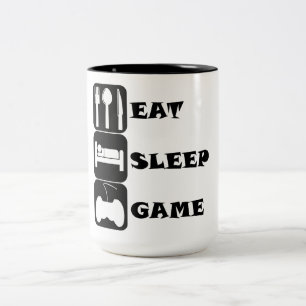 Essen Sie Schlaf-Spiel Zweifarbige Tasse