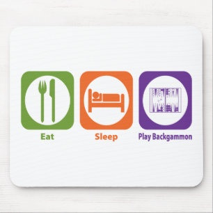 Essen Sie Schlaf-SpielBackgammon Mousepad