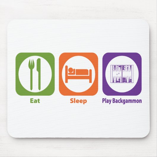 Essen Sie Schlaf-SpielBackgammon Mousepad (Vorne)