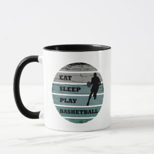 Essen Sie Schlaf spielen Basketball-Retrospieler Tasse