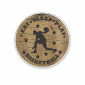 Essen Sie Schlaf spielen Basketball Vintager Spiel Aufkleber (Vorderseite)