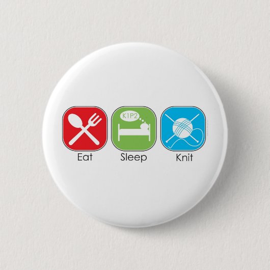Essen Sie Schlaf-Strick Button (Vorderseite)