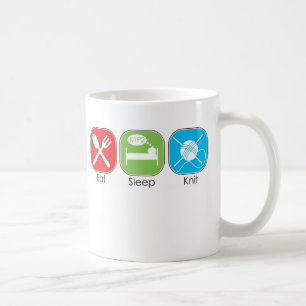 Essen Sie Schlaf-Strick Kaffeetasse