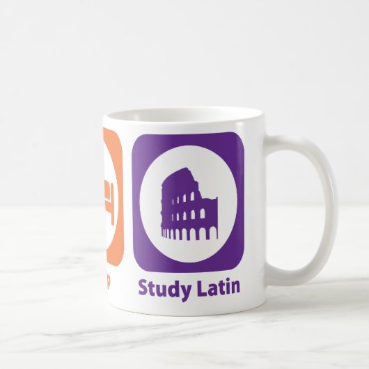 Essen Sie Schlaf-Studien-Latein Kaffeetasse (Rechts)
