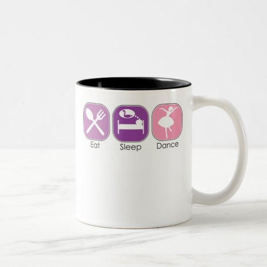 Essen Sie Schlaf-Tanz Zweifarbige Tasse (Rechts)