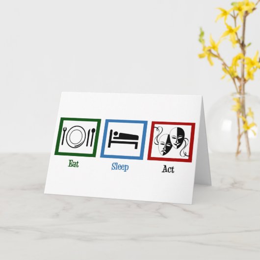 Essen Sie Schlaf-Tat Karte (Gelbe Blume)