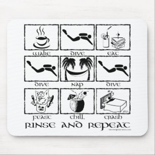 Essen Sie Schlaf-Tauchen-Spülen und Wiederholung Mousepad