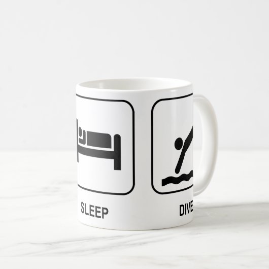 Essen Sie Schlaf-Tauchen-Tasse Kaffeetasse (VorderseiteRechts)