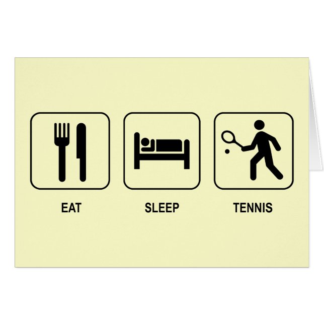 Essen Sie Schlaf-Tennis-Karte (Vorderseite (Horizontal))