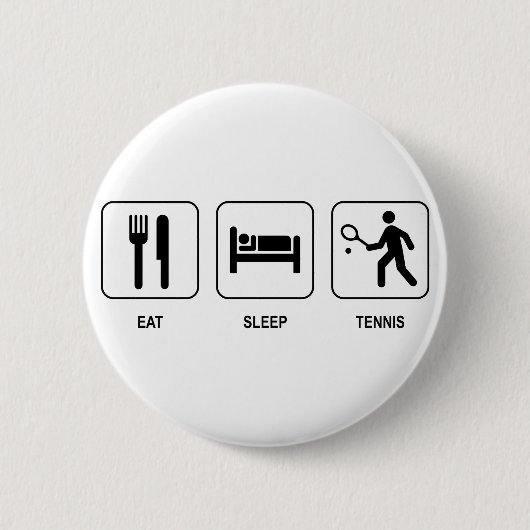 Essen Sie Schlaf-Tennis-Knopf Button (Vorderseite)