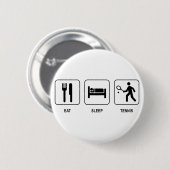 Essen Sie Schlaf-Tennis-Knopf Button (Vorne & Hinten)