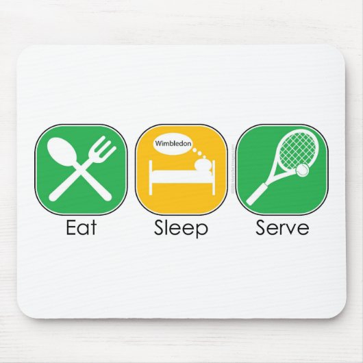 Essen Sie Schlaf-Tennis Mousepad (Vorne)