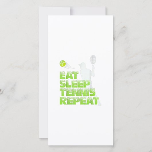 Essen Sie Schlaf Tennis wiederholen Sport Geschenk Dankeskarte (Vorderseite)