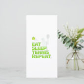 Essen Sie Schlaf Tennis wiederholen Sport Geschenk Dankeskarte (Stehend Vorderseite)