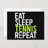 Essen Sie Schlaf-Tennis wiederholen Sportspiel Ges Ankündigungspostkarte (Vorne/Hinten)