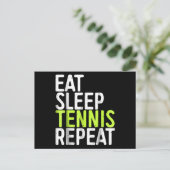 Essen Sie Schlaf-Tennis wiederholen Sportspiel Ges Ankündigungspostkarte (Stehend Vorderseite)