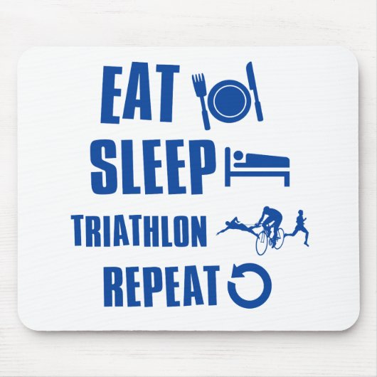 Essen Sie Schlaf Triathlon Mousepad (Vorne)