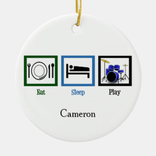 Essen Sie Schlaf-Trommeln Keramikornament