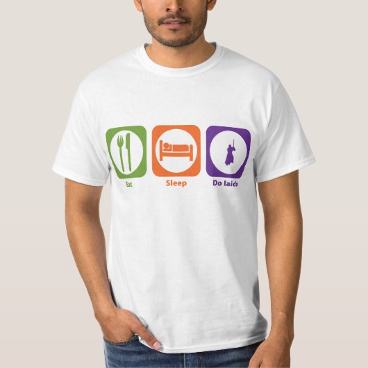 Essen Sie Schlaf tun Iaido T-Shirt (Vorderseite)