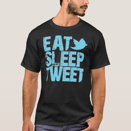 Essen Sie Schlaf tweeten T-Shirt (Vorderseite)