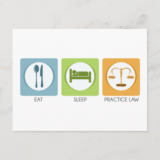 Essen Sie Schlaf, üben Sie Recht Postkarte (Vorderseite)