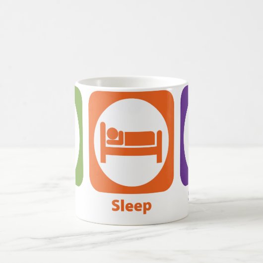 Essen Sie Schlaf-Übersicht Kaffeetasse (Mittel)