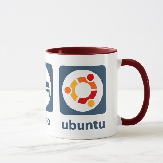 Essen Sie Schlaf Ubuntu Tasse (Rechts)