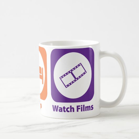 Essen Sie Schlaf-Uhr-Filme Kaffeetasse (Rechts)