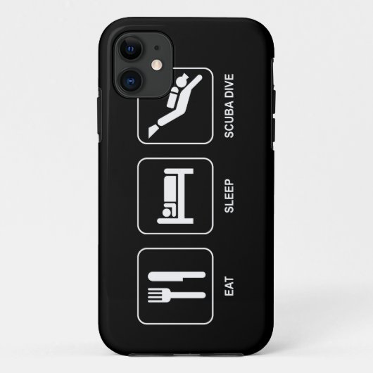 Essen Sie Schlaf-Unterwasseratemgerät-Tauchen Case-Mate iPhone Hülle (Rückseite)
