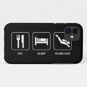 Essen Sie Schlaf-Unterwasseratemgerät-Tauchen Case-Mate iPhone Hülle (Rückseite (Horizontal))